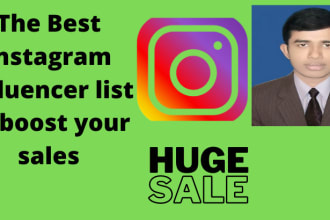 find the best instagram influencer list to boost your sales