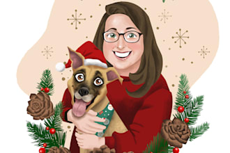 cartoonize you wearing an ugly christmas sweater