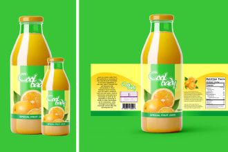 bottle label and pouch packaging design