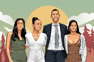 draw your family into cartoon portrait
