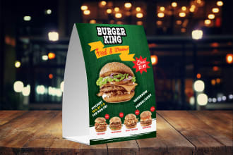 design eye catchy table tent and food menu card