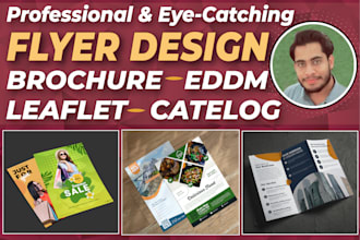 create professional business flyer, bi tri fold brochure design, catalog design