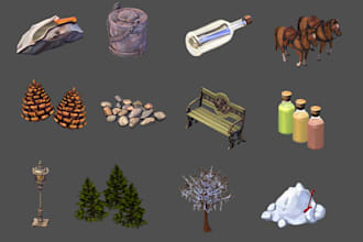 draw 2d props and objects, items for your games