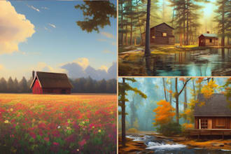 paint a realistic digital landscape, oil painting, art