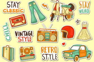 design cute stickers for you