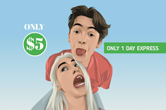 turn cartoon vector portrait of you