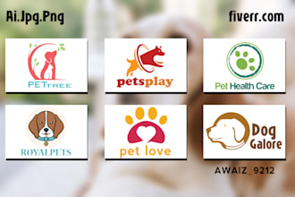 do stunning dogs cats pets mascots logo