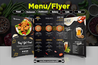 do chalkboard menu, food flyer for your restaurant