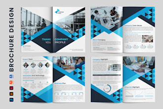 do company profile business proposal booklet bifold trifold brochure design