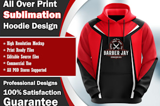 design pod print on demand sublimation hoodie