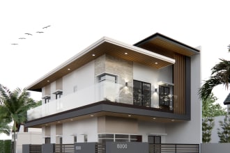 create realistic render of residential and commercial