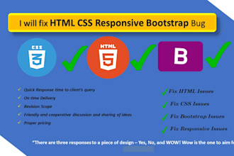 fix html css bootstrap and responsive bug fixing