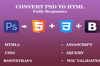 convert psd to html responsive