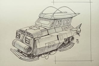 design sci fi vehicle and character