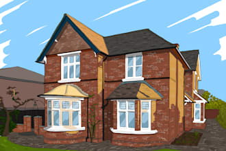 create house and building illustrations