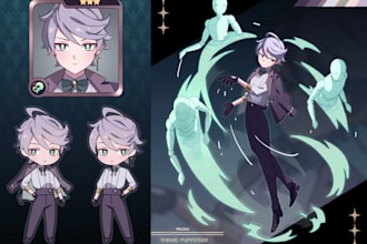 draw amazing original character design or reference sheet