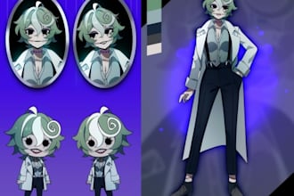 design your character, vtuber, reference sheet, turnaround