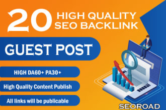 do manually 20 guest post da 50 contextual backlink