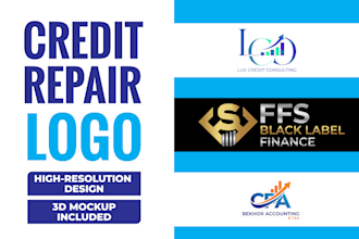 design credit repair, bookkeeping, accounting,tax,consulting and financial logo