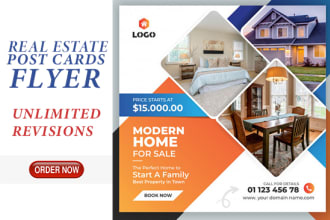 design real estate postcard, direct mail design, flyer