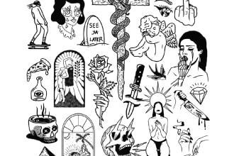 do your minimalist tattoo design in my art style