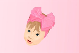 create vector cartoon face portrait illustration in 24 hours
