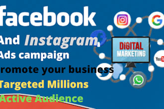 do facebook marketing, fb ads campaign, instagram advertising, create fb page