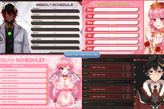 design custom anime or vtuber schedule design