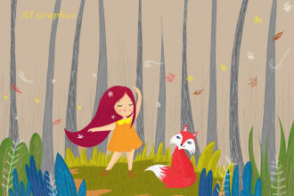 draw unique children book illustrations for you