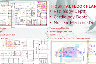 design complete hospital or radiology department architectural 2d floor plan