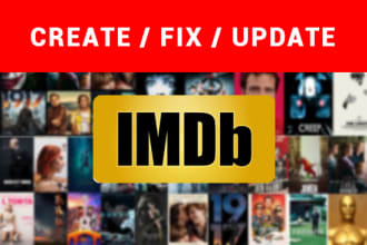 create or update an imdb page for your work