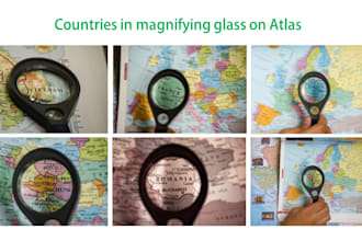 shoot photograph of countries on the atlas