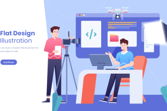 a flat and isometric illustration for apps and web