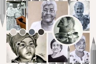 to make a realistic charcoal portrait with time lapse video