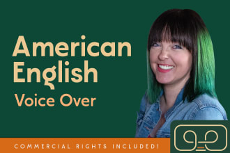 record a clear american english female voice over
