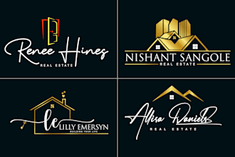 do modern luxury real estate signature logo design for your business