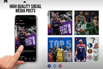 design high quality posts for social media sports pages