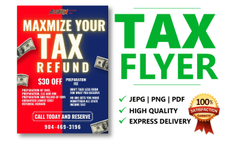 tax flyer or income tax accounting tax flyer