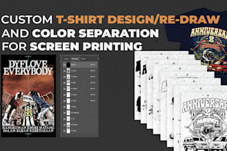 do simulated color separation or vector and redraw artwork for screen printing