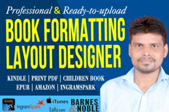 do book formatting and layout design for amazon, ingramspark