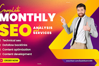 provide complete monthly SEO service for google top ranking