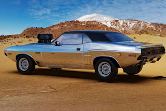 create a stylized, creative, authentic car render