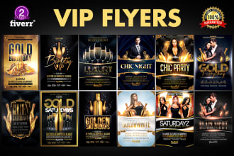 do a luxury event, music, birthday party flyer, posters