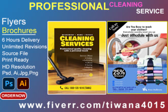 design professional cleaning service flyer, brochure in 6 hours