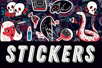 create sticker designs for telegram or for print