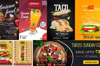 design restaurant and food menu, flyer, poster and banner