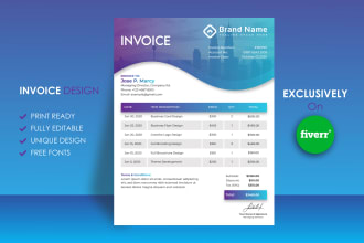 provide professional letterhead, price list, rate list, or invoice design