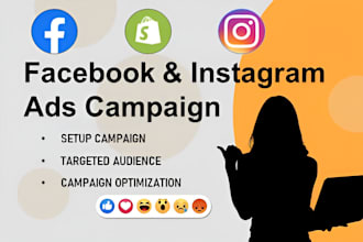 do facebook ads campaign, run shopify fb ads, instagram ads, meta fb ads manager