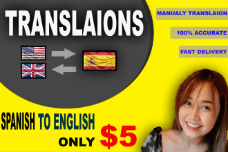professionally translate spanish to english text manually
