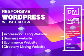 do responsive wordpress website design and blog using elementor, divi or others